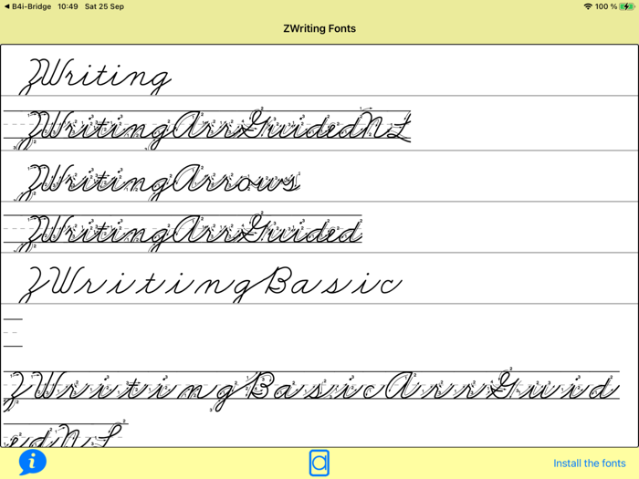 ZWriting Cursive Fonts