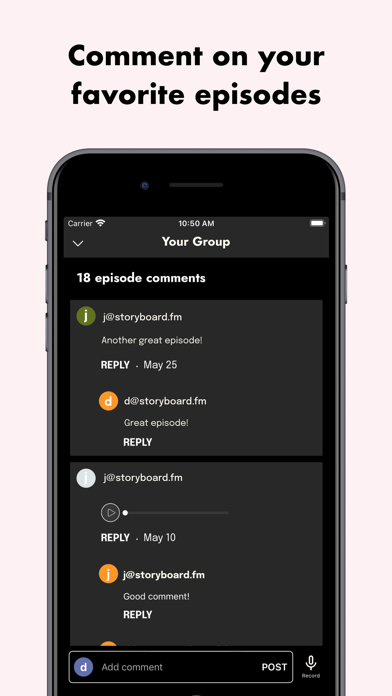 Storyboard Podcasts Screenshot