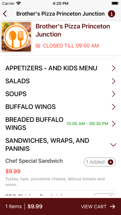 Brother's Pizza - Restaurant Screenshot