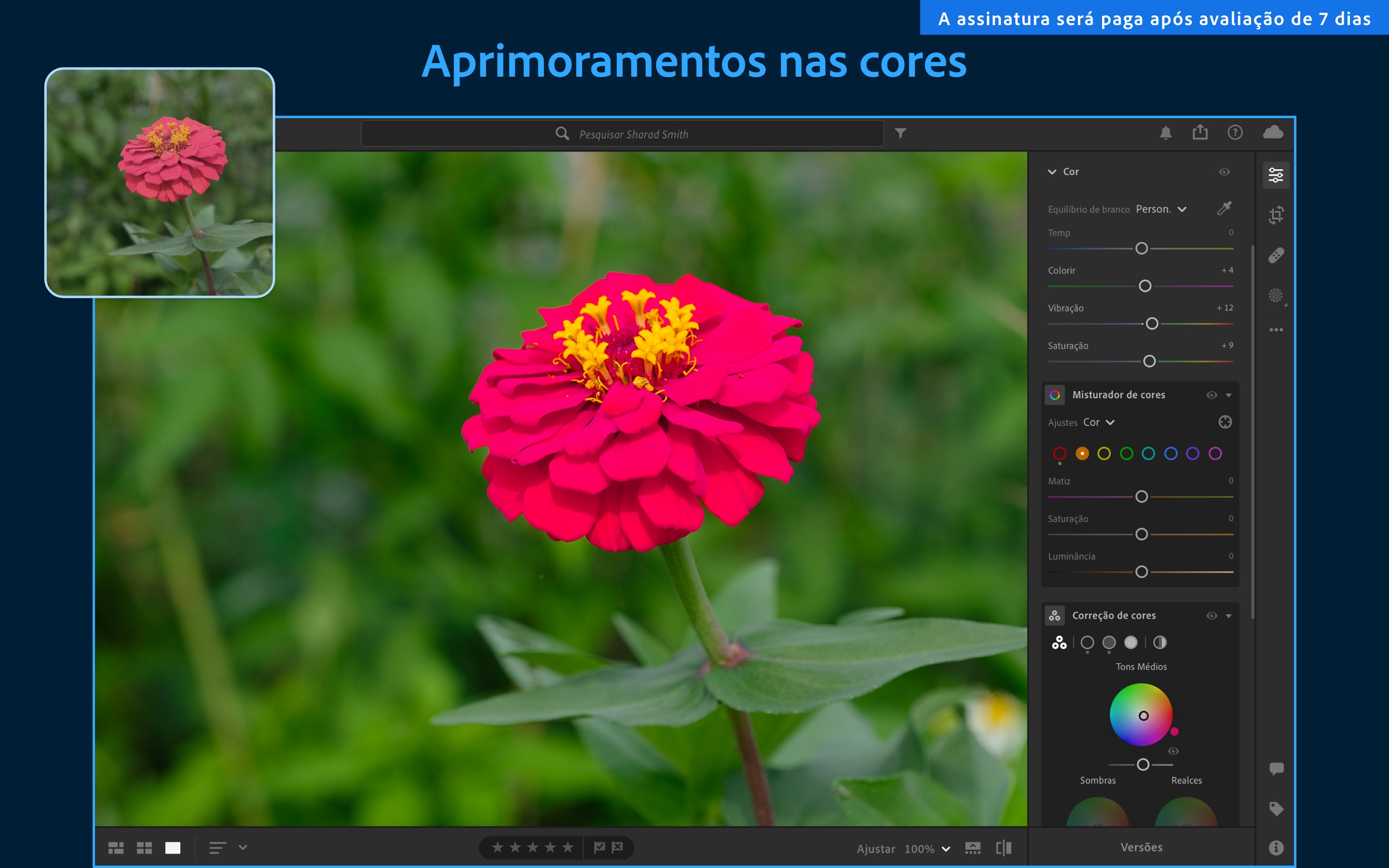 Screenshot do app Adobe Lightroom