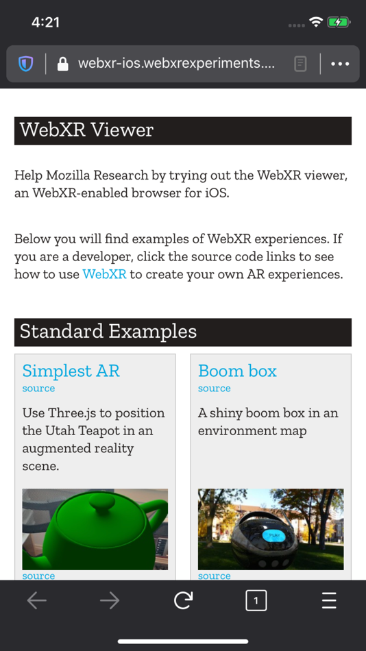 #4. XR Browser (iOS) By: Anthony Rowe