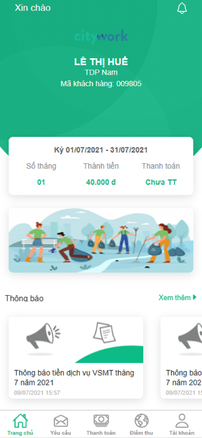 CSKH vệ sinh môi trường
