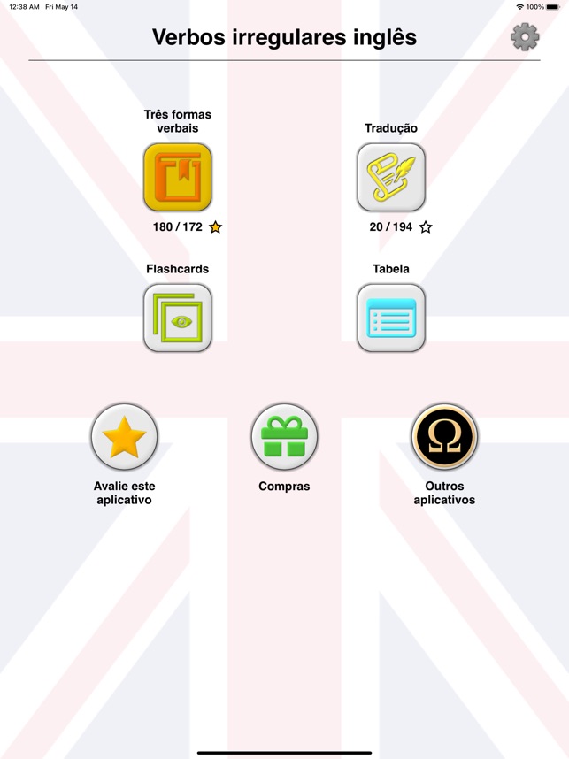 Os verbos irregulares inglês na App Store