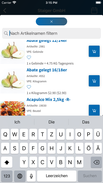 Staiger Frische App Screenshot