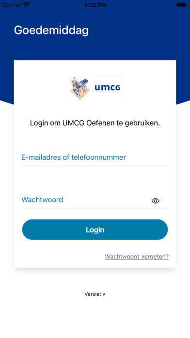 Telerevalidatie UMCG Screenshot
