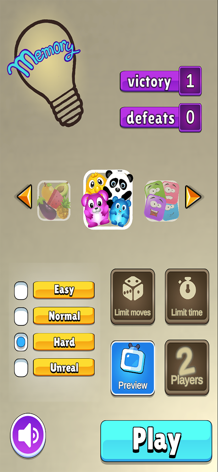 Memory game - matching cards.