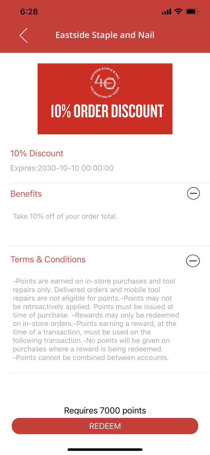 Eastside Staple and Nail Rewards