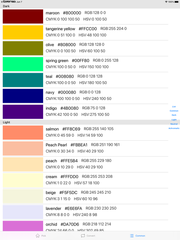 Screenshot #6 pour Color Tools - RGB, CMYK, HSV