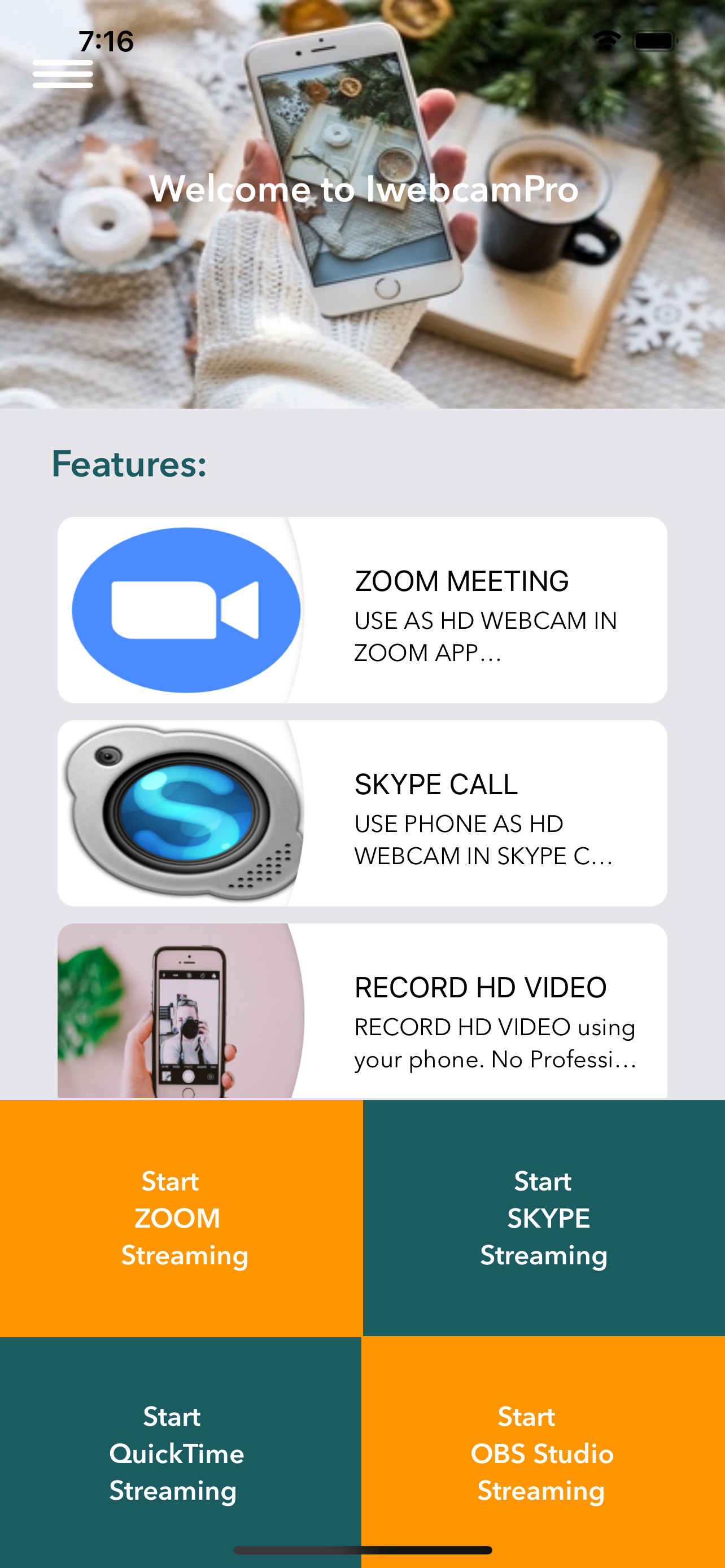 iWebCamPro : Phone to WebCam