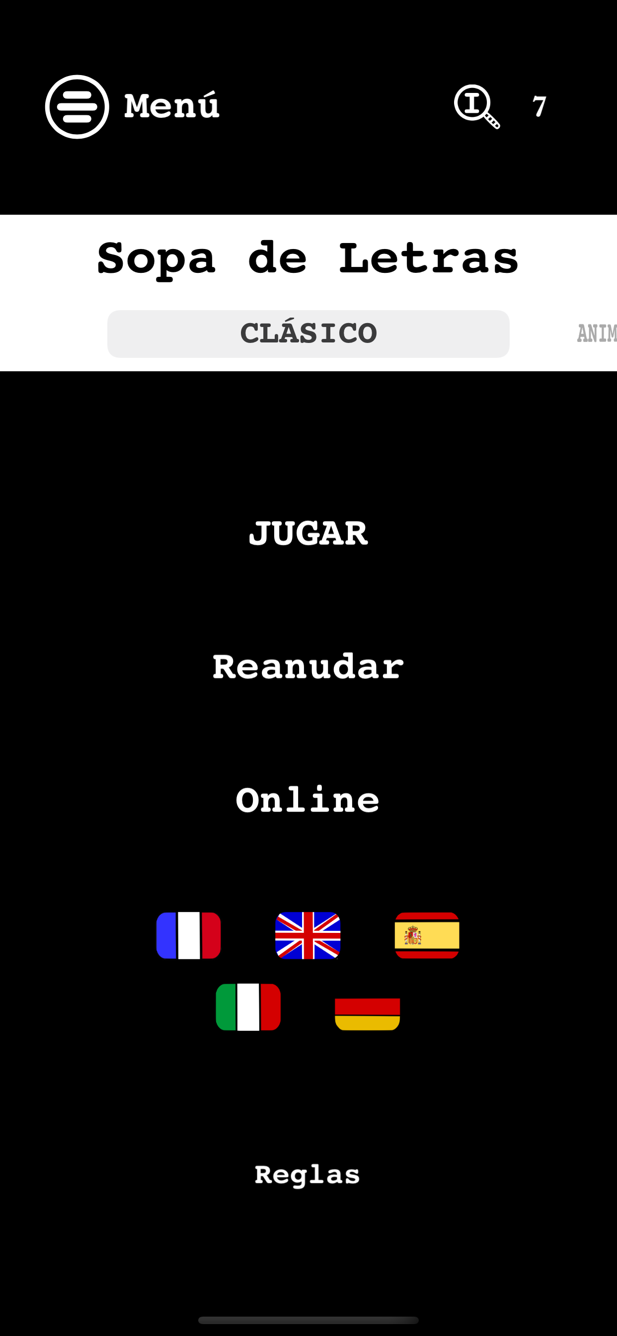 Sopa de Letras Español Diaria