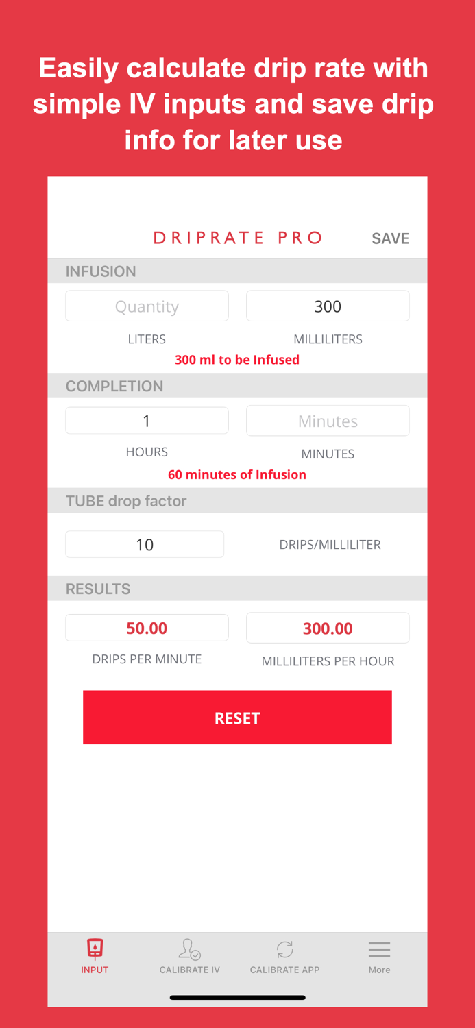 Drip Rate Infusion Calculator