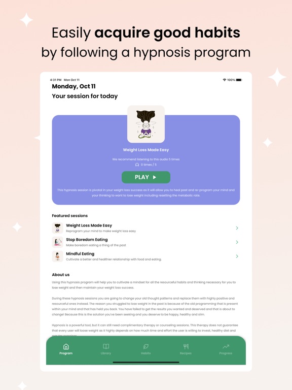 Screenshot #5 pour Slimmed: Weight-loss hypnosis