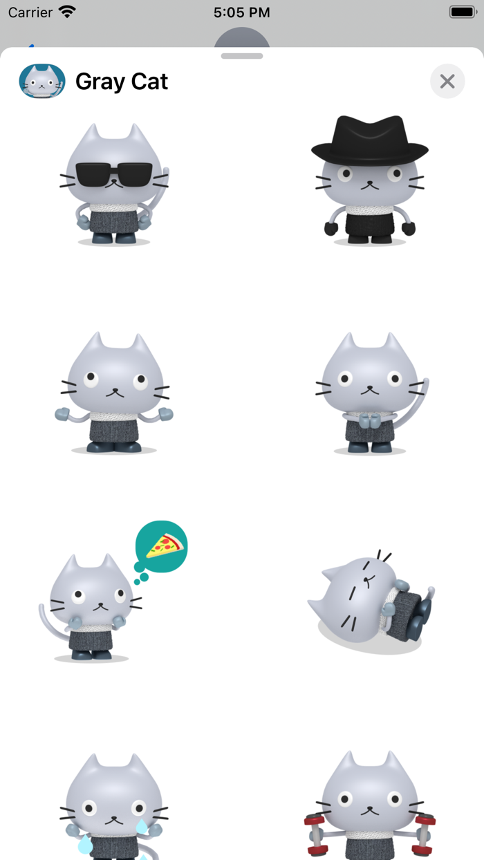 Gray Cat - Animated Stickers