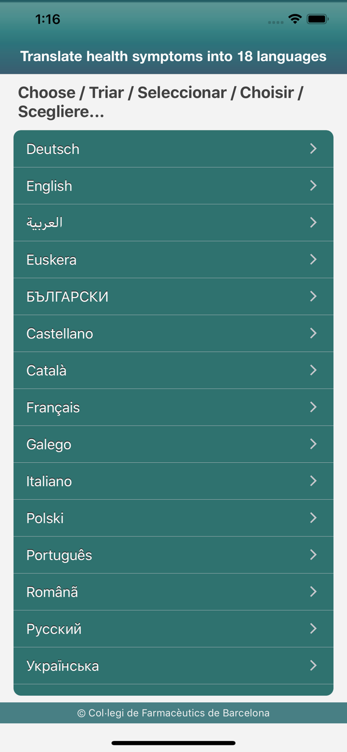 Health symptoms translator