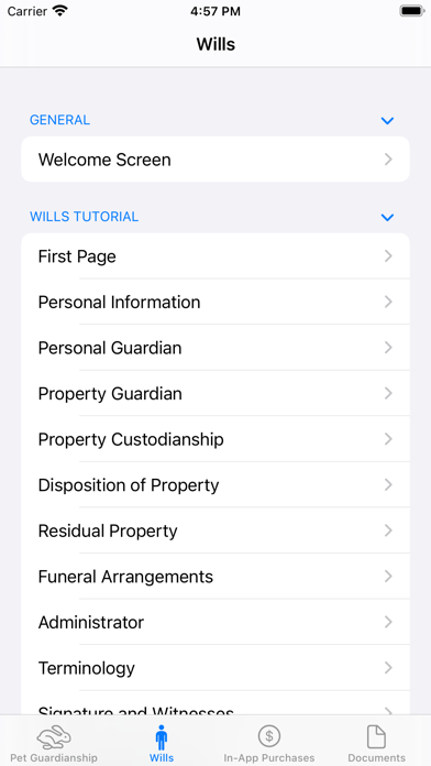 Pet Estate Plan Screenshot