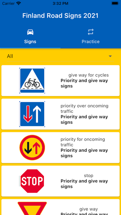 Screenshot #2 pour Finland Traffic Road Signs