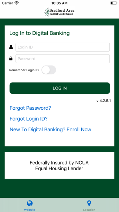 Bradford Area FCU Screenshot