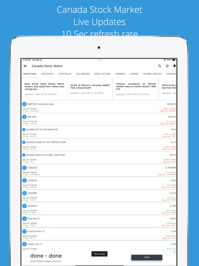 Canada Stock Market Live