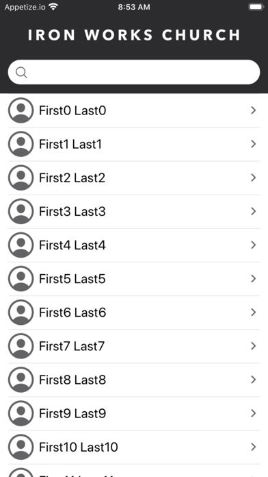 Iron Works Church Directory Screenshot