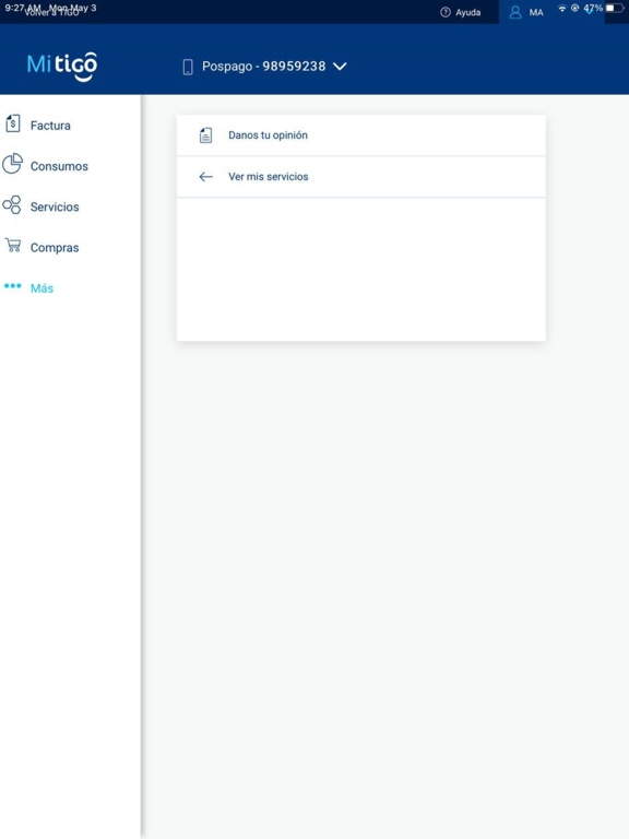Mi Tigo Honduras iPad screenshot 2 - Productivity app