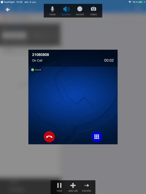 Oyatel softphone iPad screenshot 1 - Business app