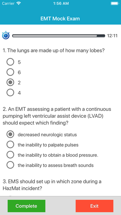 EMT Prep Exam Screenshot