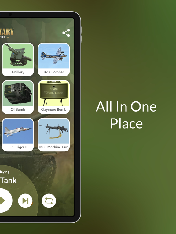 Military Sounds iPad screenshot 6 - Entertainment app