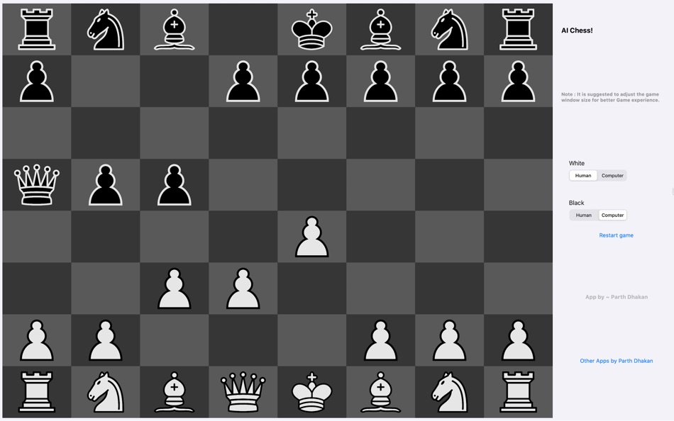 AI Chess! (macOS) 由: Parth Dhakan AI Chess! (macOS) 由: Parth Dhakan