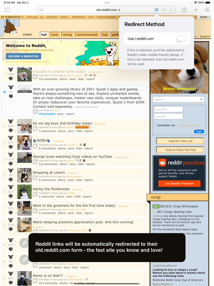 Oldr Redirect for Reddit