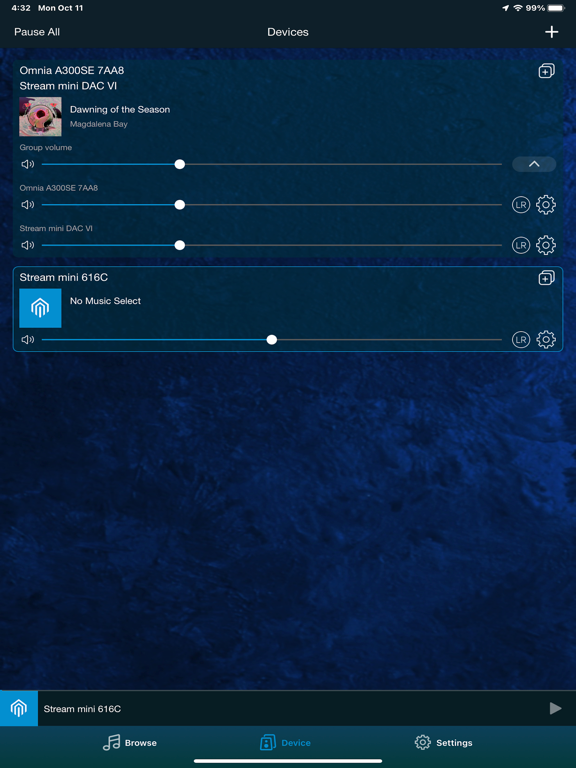 Omnia Receiver iPad screenshot 4 - Music app