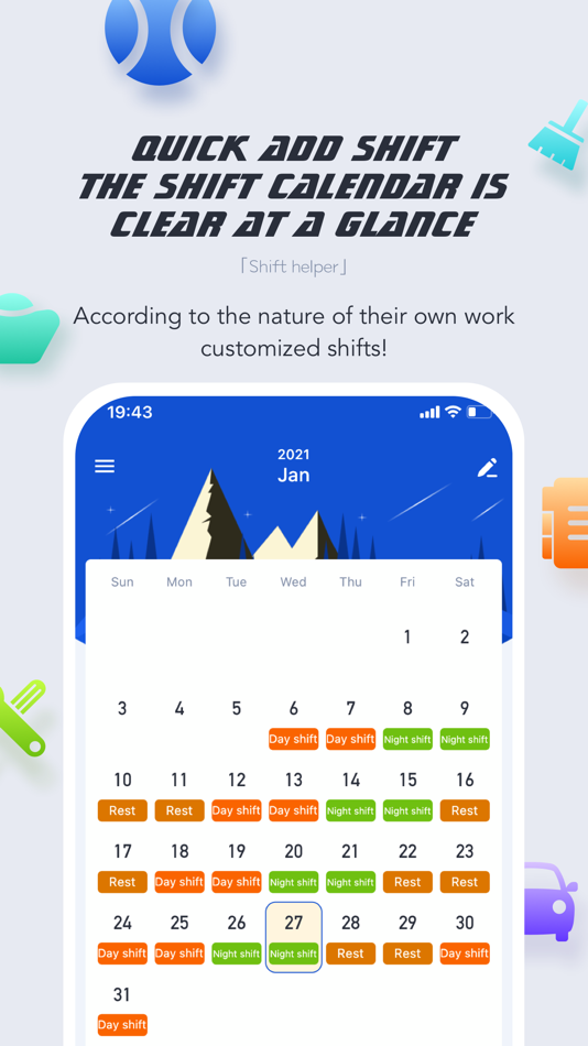 #1. EasyShift - Shift Calendar (iOS) 由: 亚娟 秦