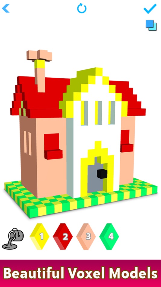 #3. House 3D Voxel Color By Number (iOS) 由: Aysha Sehar