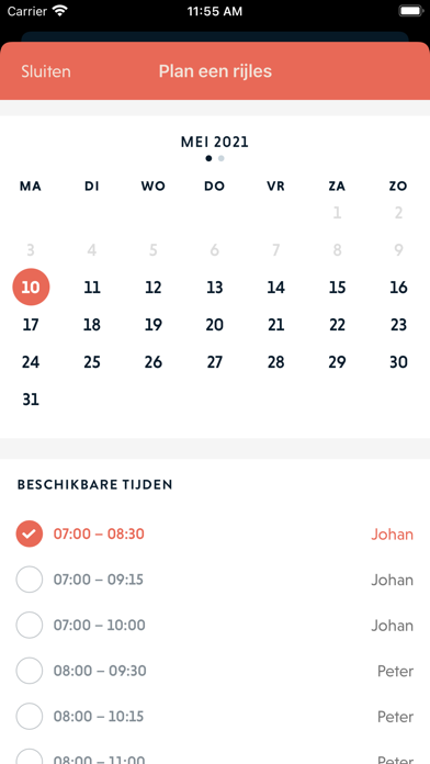 PlanGo LeerlingApp Screenshot