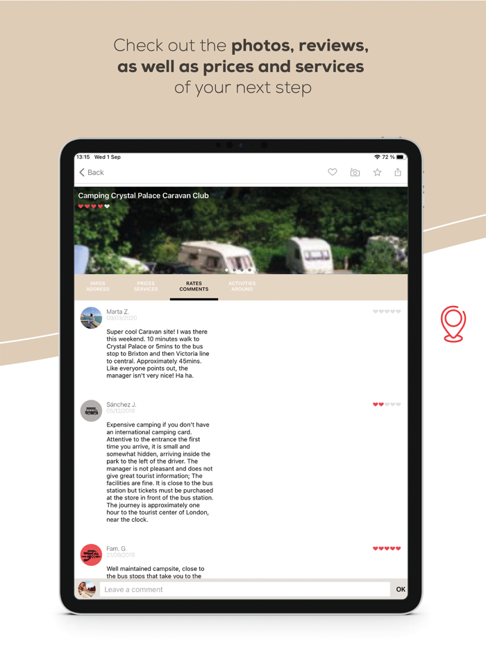 CaraMaps - Motorhome campsites