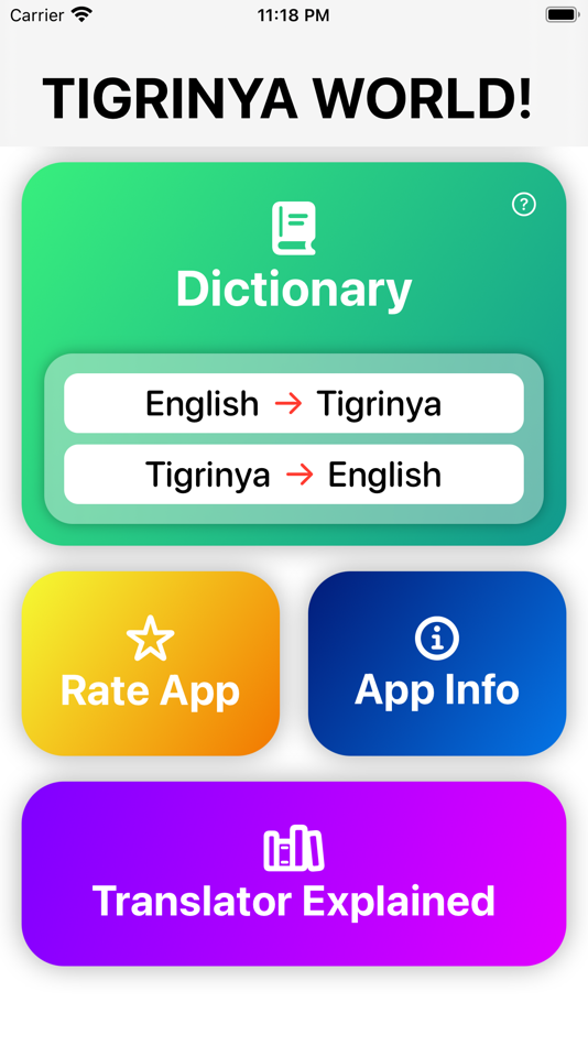 #1. Tigrinya Dictionary Translator (iOS) 来自: Mohammed Dawued Mohammed