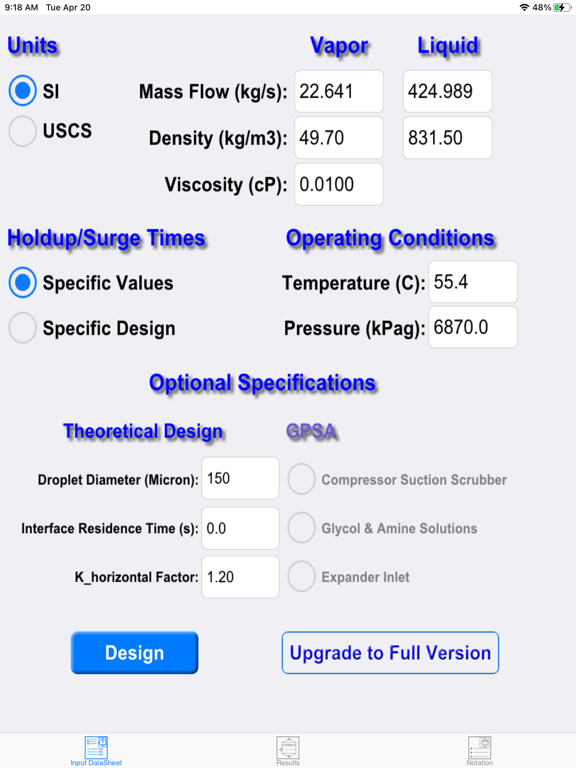 Screenshot #4 pour Two Phase Separator Lite