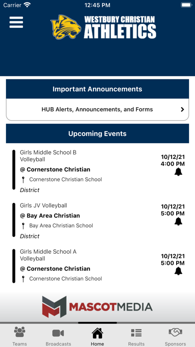 Westbury Christian Athletics Screenshot