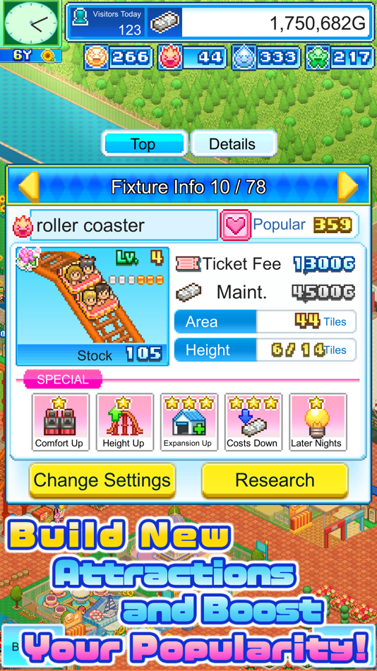 #2. Dream Park Story (iOS) Podle: Kairosoft Co.,Ltd