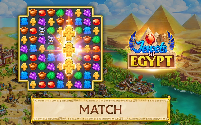 jewels of egypt: match-3-games iphone screenshot 1