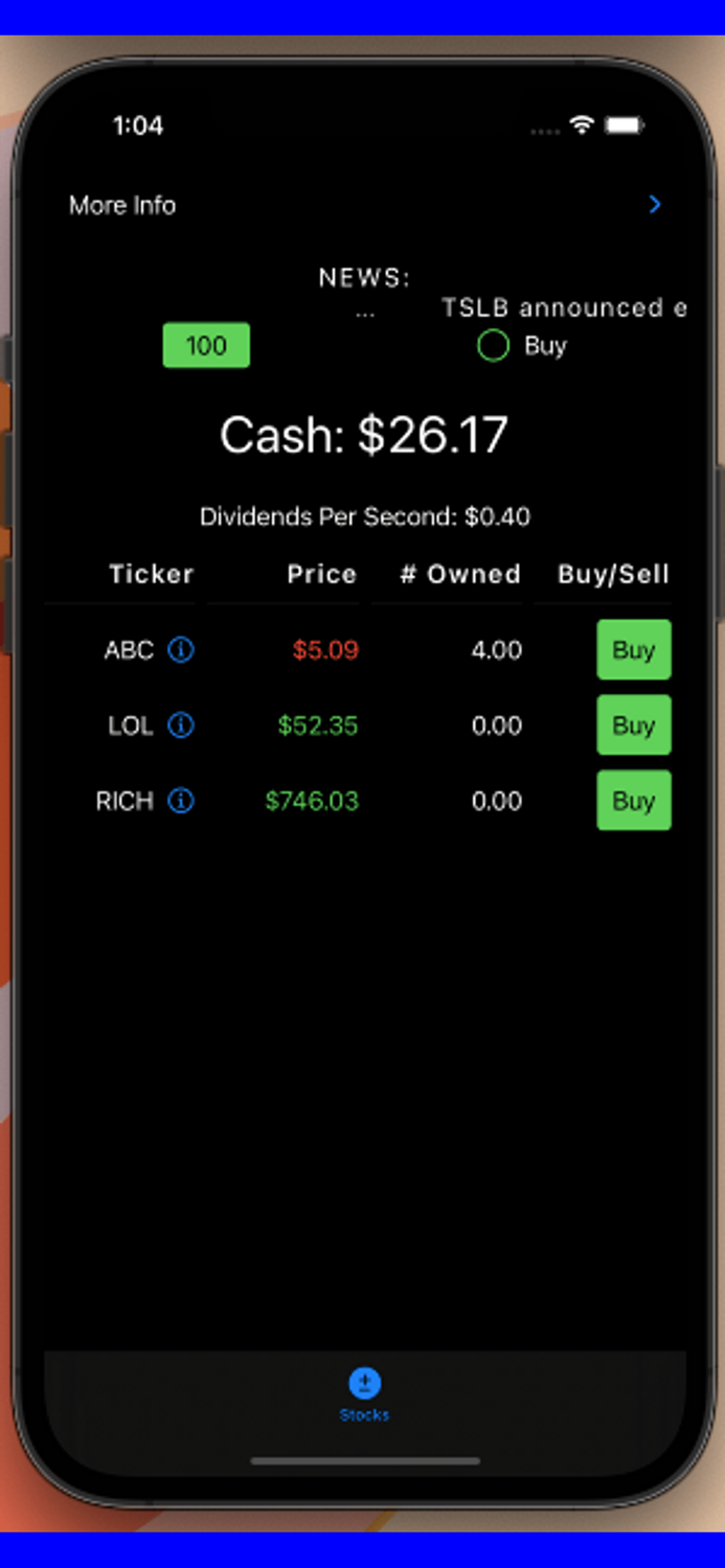 Idle Stock Market Simulator