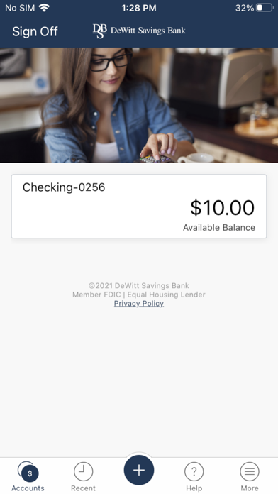 Dewitt Savings Bank Screenshot