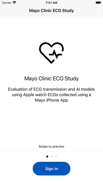 Mayo Clinic ECG Study Screenshot