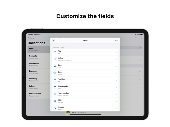 Collections Database Screenshot
