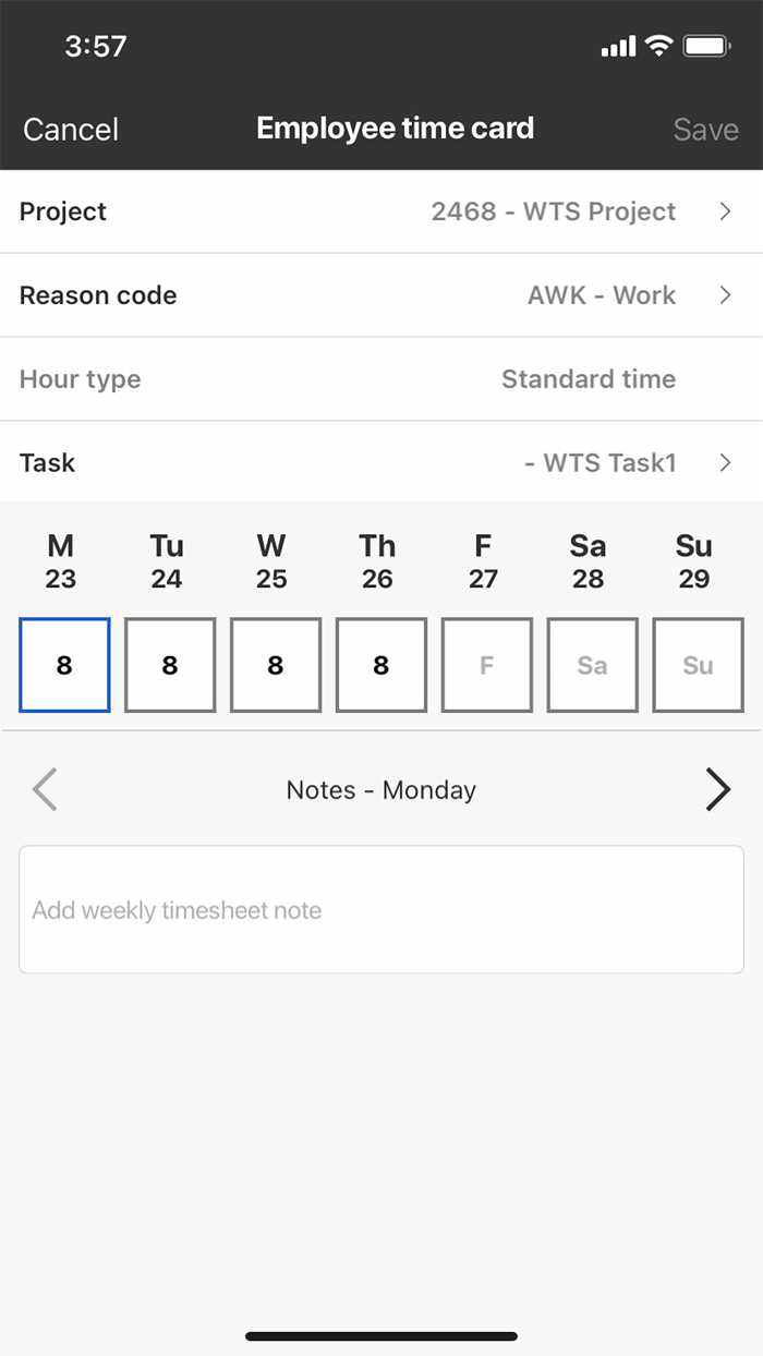 InEight WeeklyTimesheet