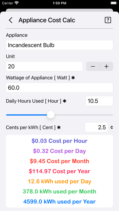 Appliance Cost Calculator Plusのおすすめ画像8