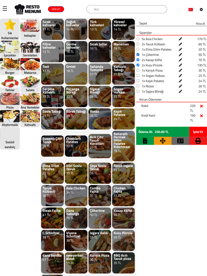 RestoMenum - Adisyon Programı
