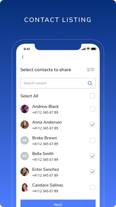 Combinvest Share Contacts Screenshot