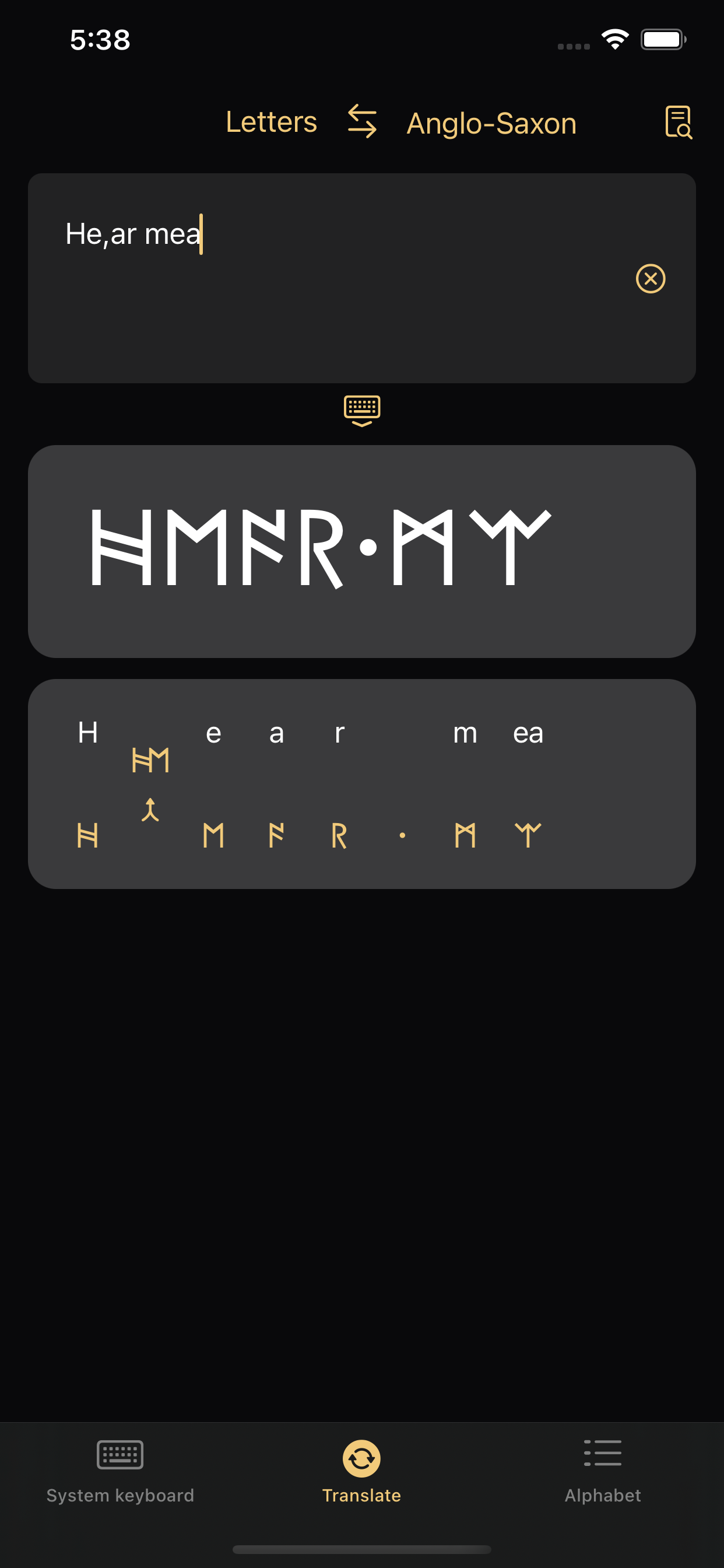 Write in Runic