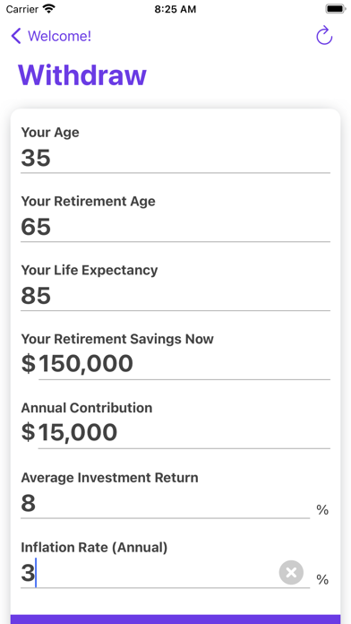 Retirement Calculator - Calc screenshot 2