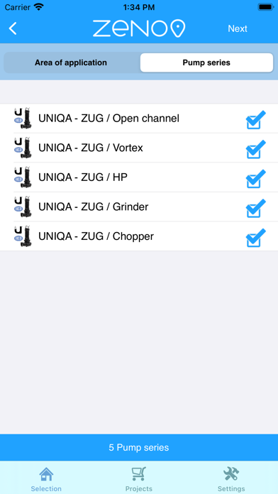 Zeno Pump Selector Screenshot